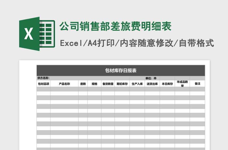 公司销售部差旅费明细表