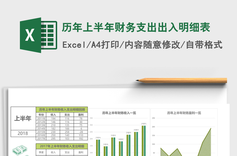 历年上半年财务支出出入明细表excel表格