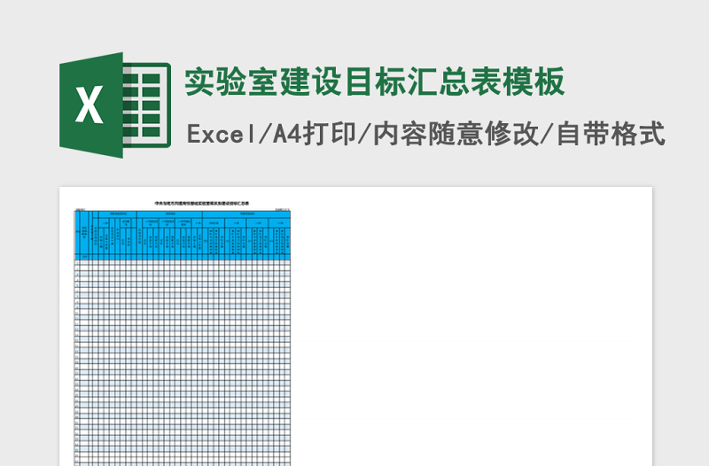 实验室建设目标汇总表excel表格模板