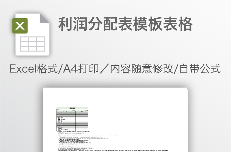 利润分配表模板表格