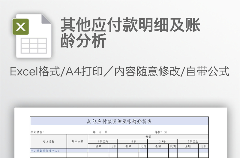 其他应付款明细及账龄分析