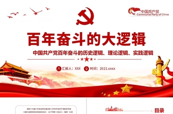 2021中国共产党的百年奋斗免费PPT