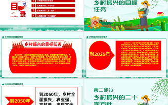 2022党建引领乡村振兴PPT中国风实施乡村振兴战略建设美丽新农村课件模板