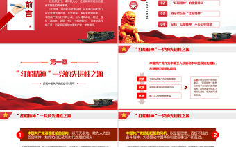 红船精神的时代意义PPT红色党建风热烈庆祝中国共产党建党101周年专题党课课件模板