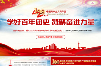 2022庆祝中国共青团成立100周年演讲稿ppt
