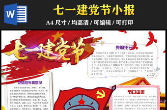 2021中国共产党百年历程手抄报