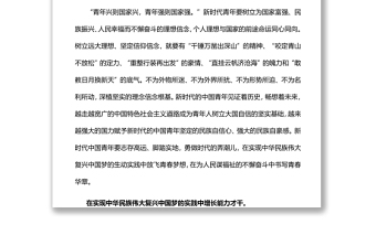 在实现中国梦的伟大实践中贡献青春力量学习世界青年发展论坛