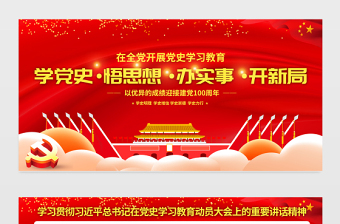 在全党开展党史学习教育庆祝建党100周年宣传展板宣传栏模板