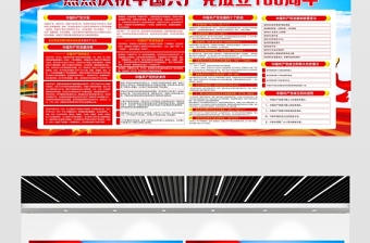 光辉的历程伟大的成绩庆祝建党100周年宣传栏设计模板