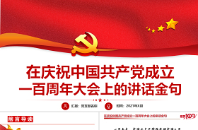 2021在庆祝中国共产党成立100周年大会上的重要讲话心得体会ppt