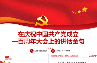 2021庆祝中国共产党成立100周年大会上的讲话党课ppt
