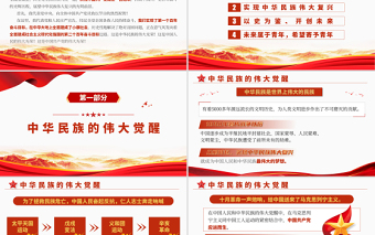 2021庆祝中国共产党成立100周年大会重要讲话PPT七一建党节重点讲话内容解读学习专题党课课件