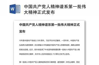 2022社区工作围绕第一批发布的中国共产党人精神谱系开展学习研讨发言材料
