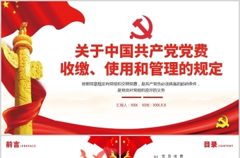 2021中国共产党党费收缴使用和管理的规定政府党政工作PPT模板