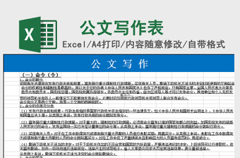 2022公文格式Excel表格