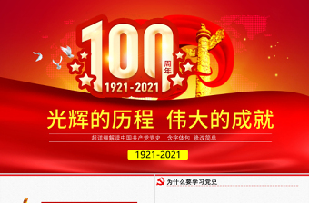2021中国共产党党史建党100周年党课学习ppt-含讲稿