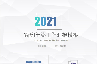 2020年个性简约商务年终工作总结汇报PPT模板