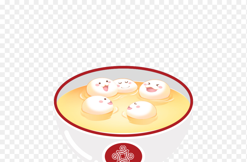 手绘可爱的汤圆汤团元宵中国传统节日元宵节免抠元素素材