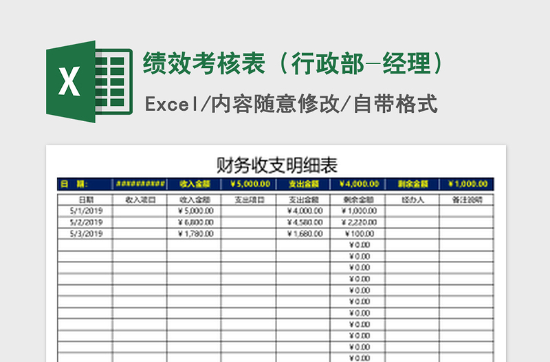 2021年绩效考核表（行政部-经理）