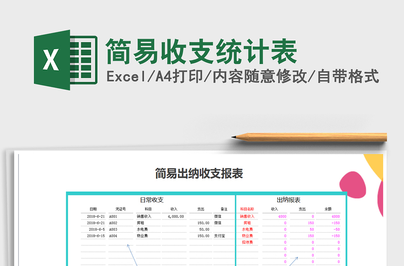 2021年简易收支统计表