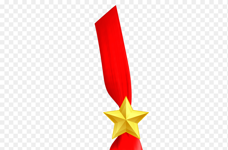 红色飘带丝带五角星装饰免抠元素素材