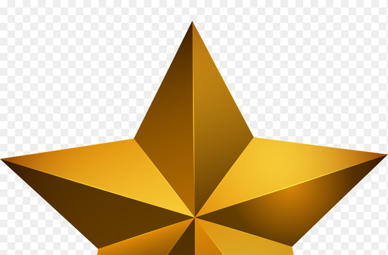 单颗金色五角星装饰免抠元素素材