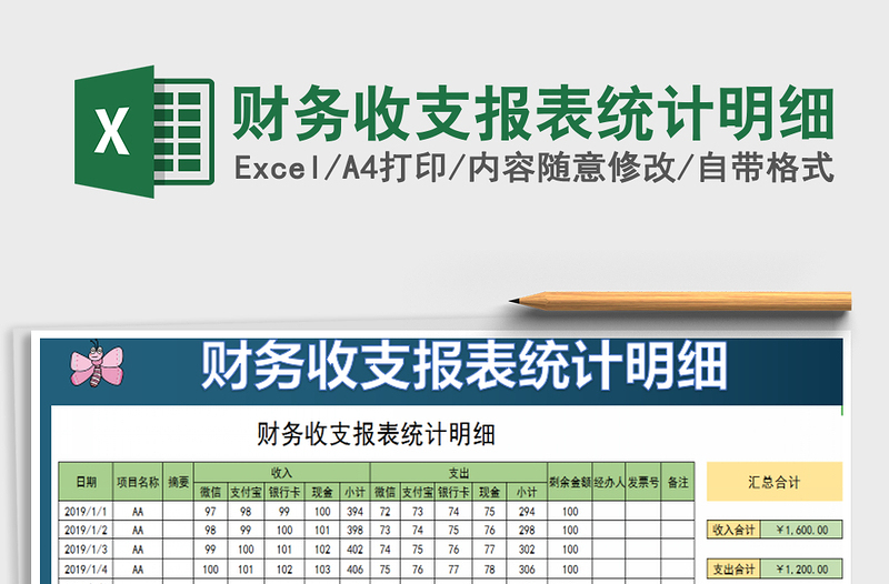 2021年财务收支报表统计明细