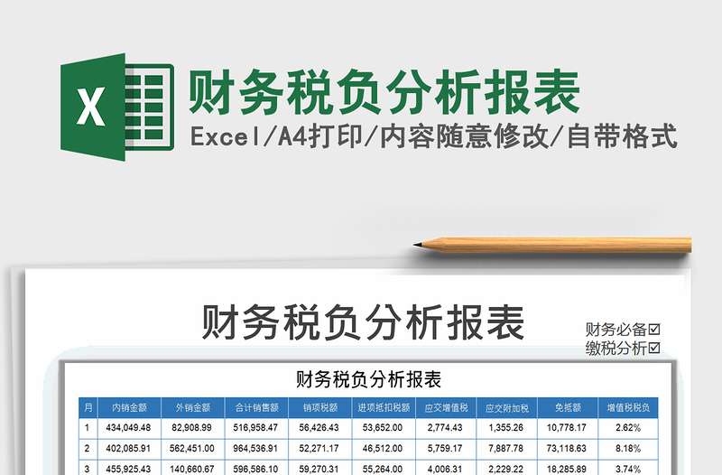 2021年财务税负分析报表