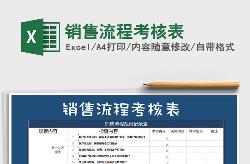 2021年销售流程考核表