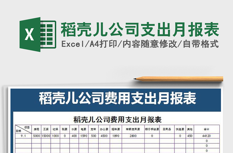 2021年稻壳儿公司支出月报表