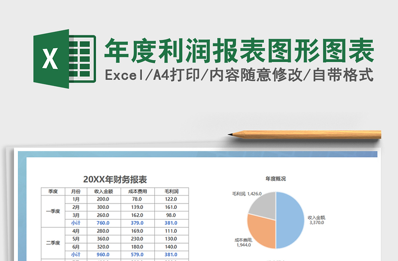 2021年年度利润报表图形图表