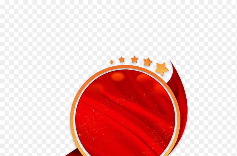 红色圆标飘带装饰五角星万花镜天安门元素素材