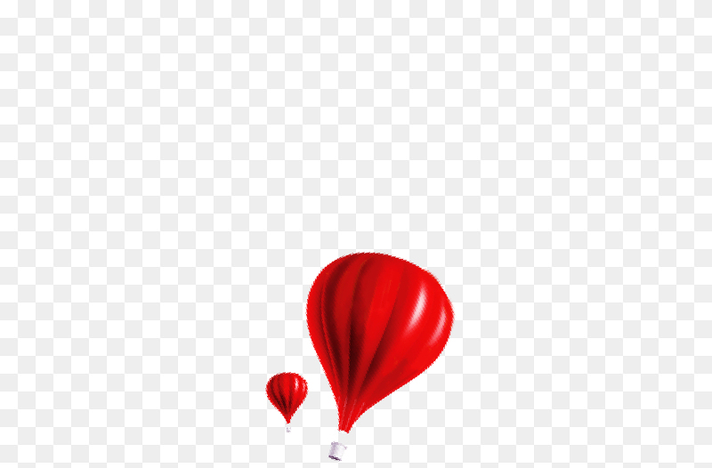 红色热气球一大一小装饰免抠元素素材