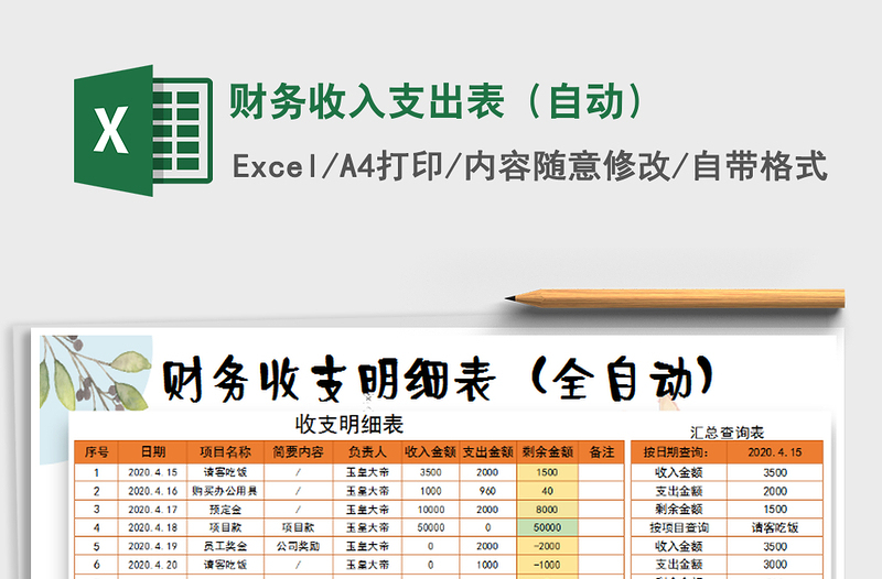 2021年财务收入支出表（自动）