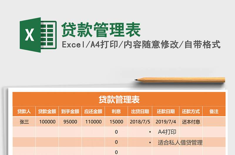 2021年贷款管理表