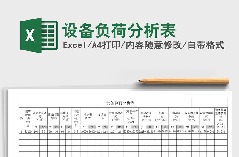 2021年设备负荷分析表免费下载