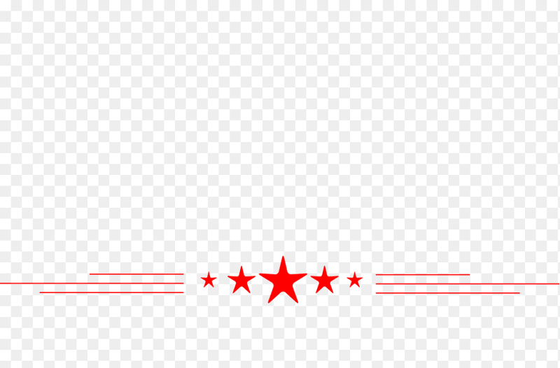 红色五角星直线装饰免抠素材