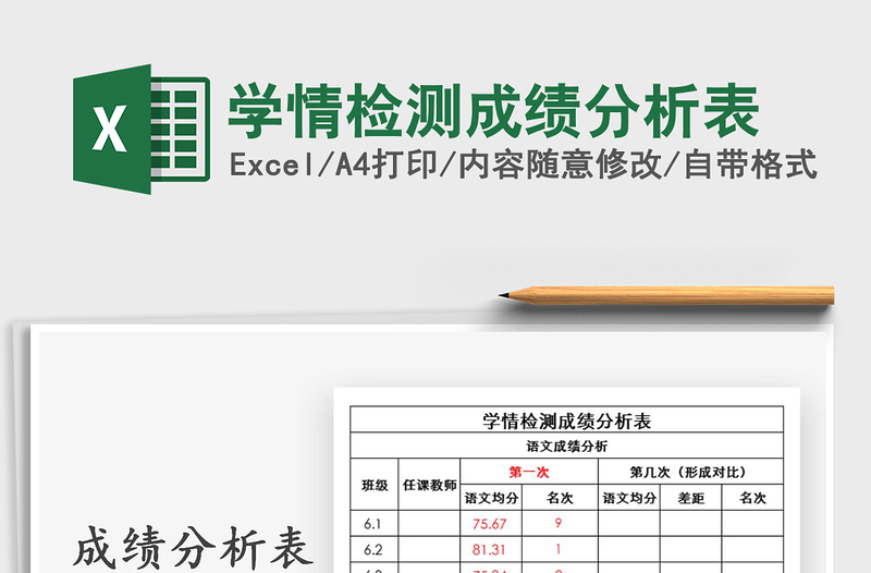 2021年学情检测成绩分析表