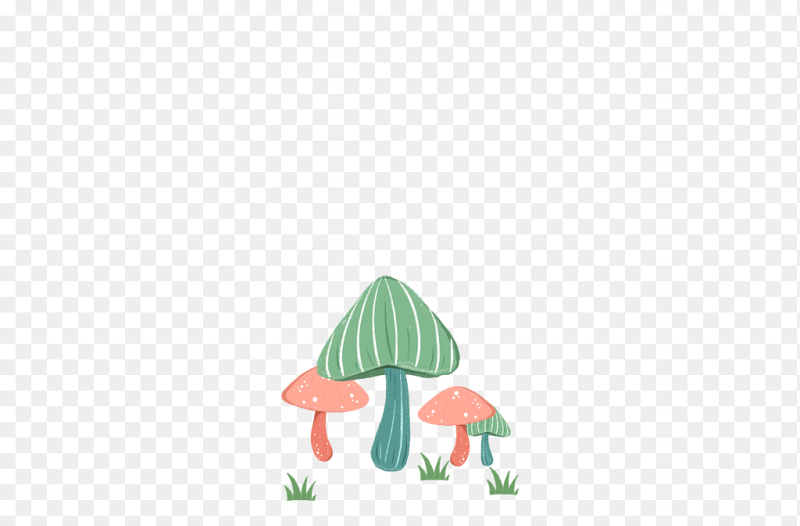 彩色蘑菇小草装饰免抠元素素材