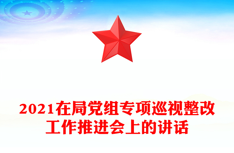 2021在局党组专项巡视整改工作推进会上的讲话