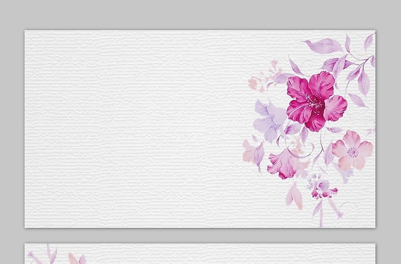 粉色水彩花卉PPT背景图片
