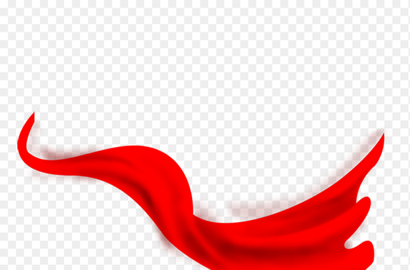红色飞扬的丝带飘带简约清新装饰免抠元素素材