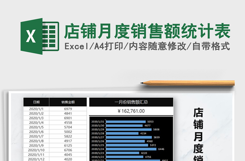 2021年店铺月度销售额统计表