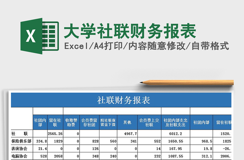 2021年大学社联财务报表