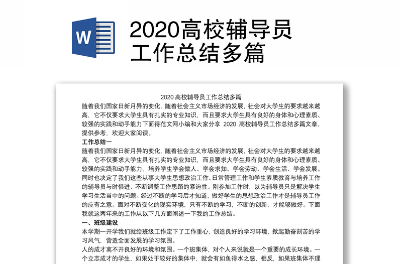 2020高校辅导员工作总结多篇