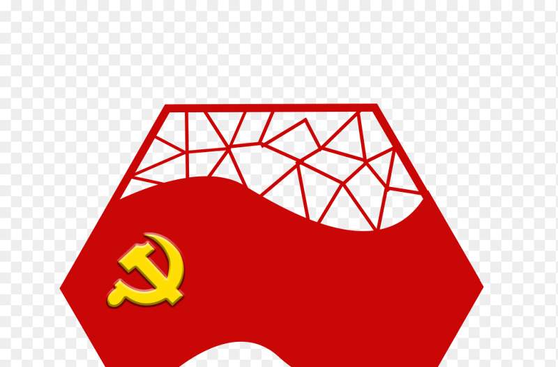 六角形党旗党徽天安门剪影创意设计装饰免抠元素素材