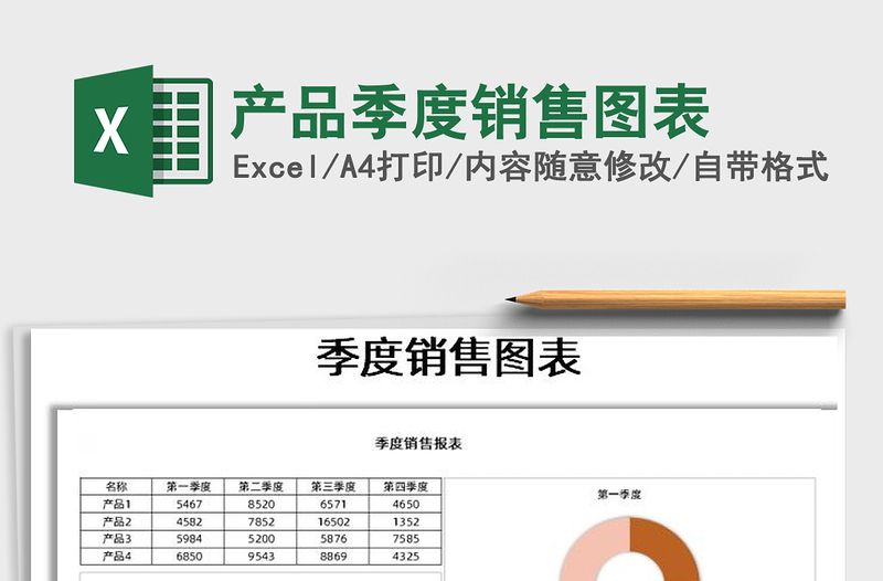 2021年产品季度销售图表