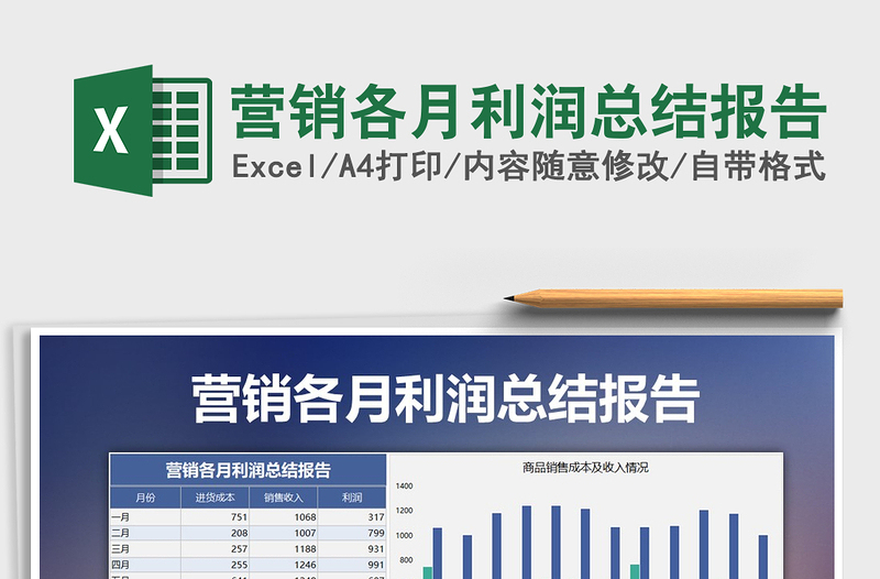 2021年营销各月利润总结报告