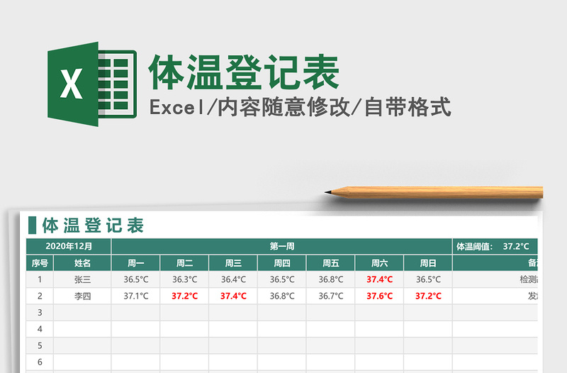 2021年体温登记表