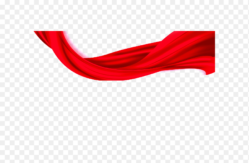 红色边角飘扬的丝带装饰免抠元素